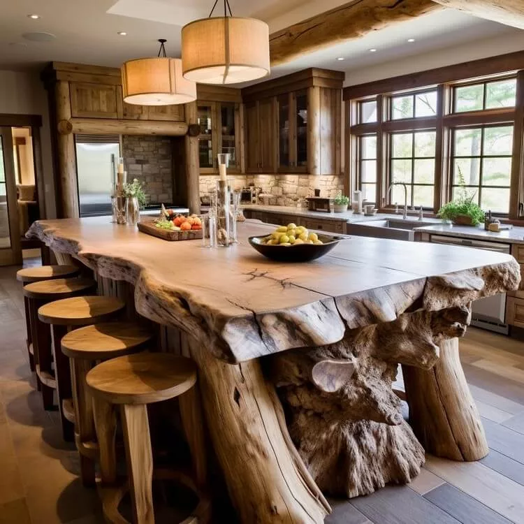 Stunning Wood Log Kitchen: The Epic Centerpiece Your Kitchen Needs