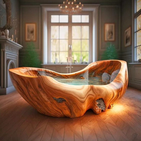 Live Edge Wooden Bathtub Trend: Craftsmanship & Benefits