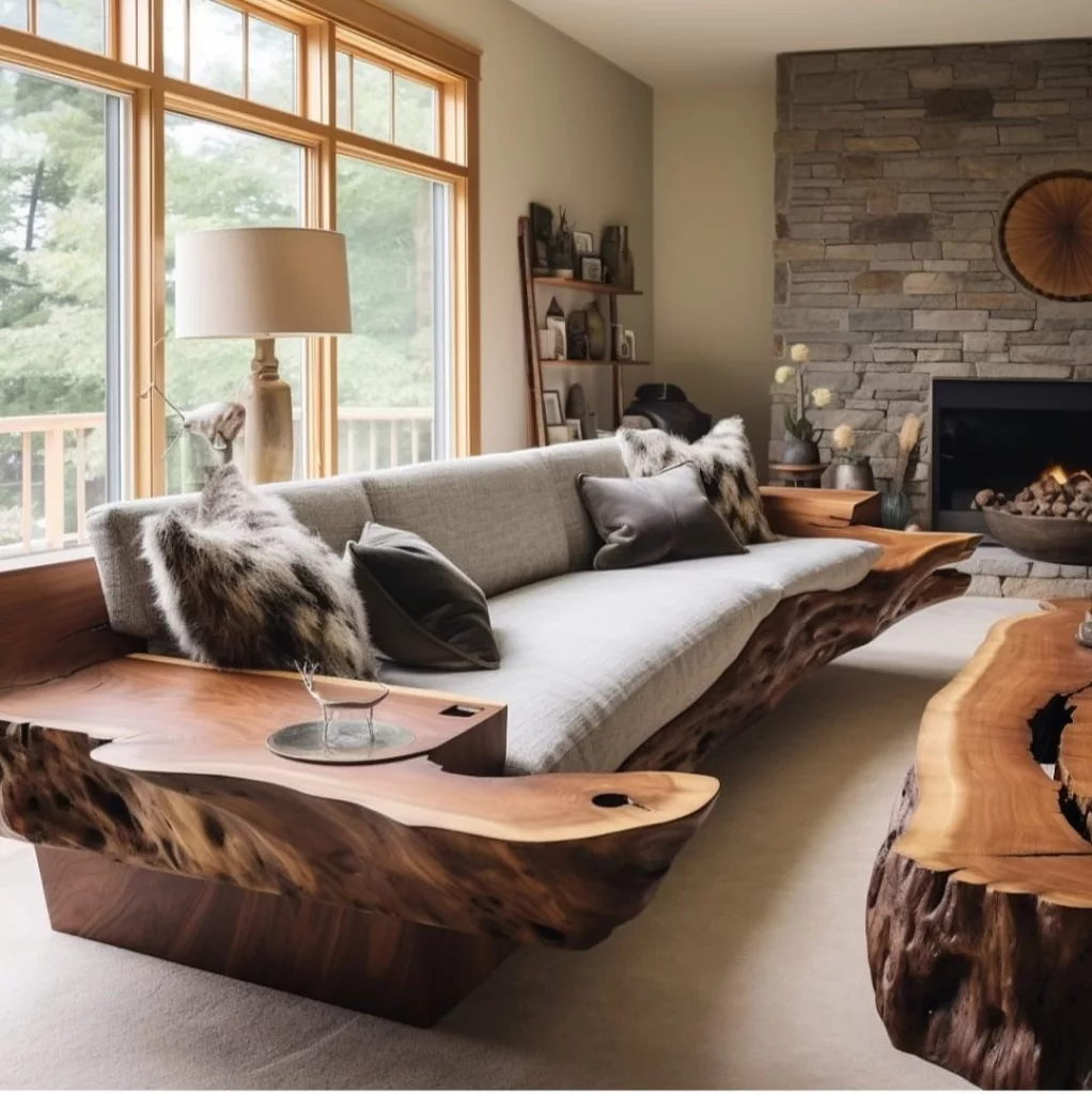 Exploring Rustic Designs with Live Edge Wooden Sofas