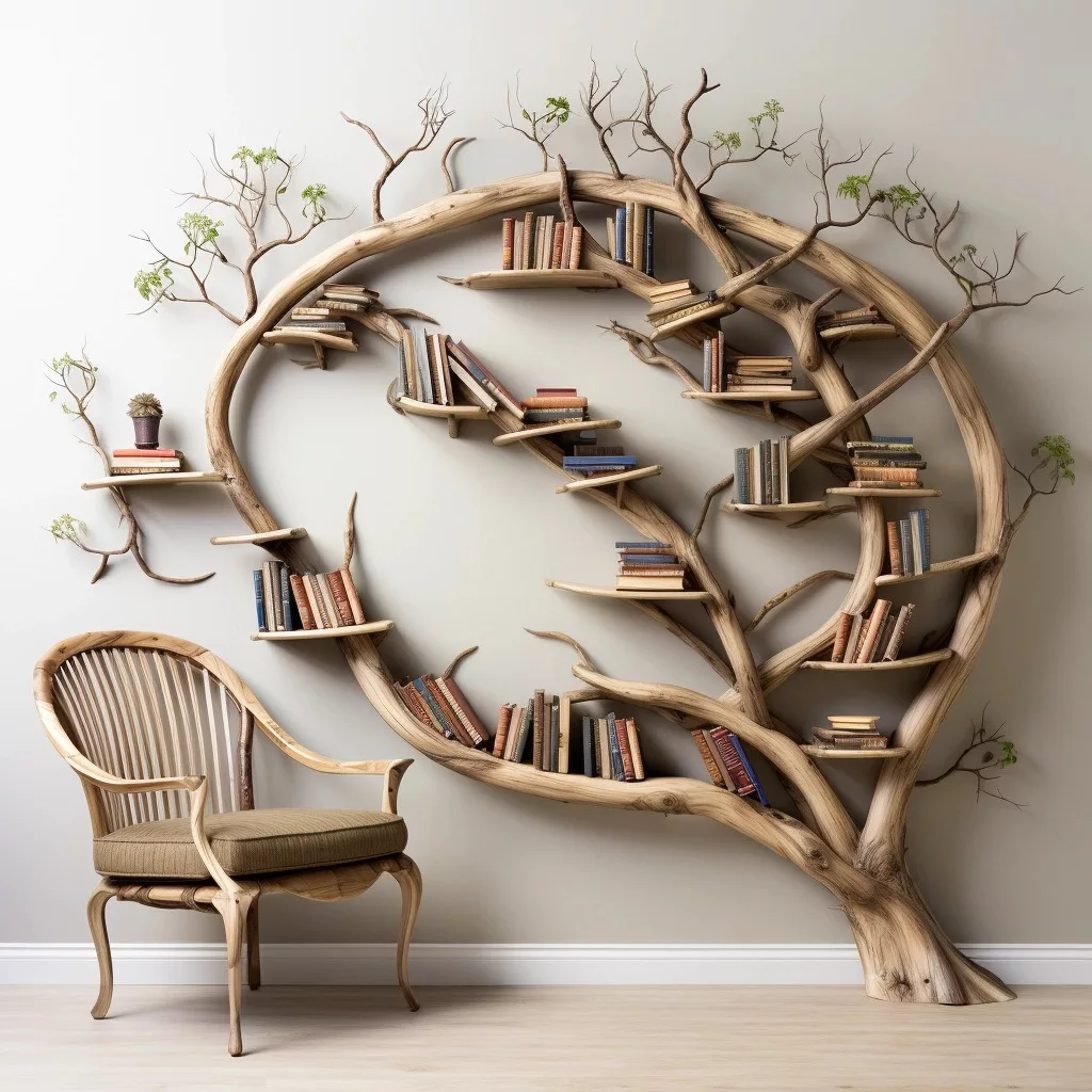 Functional and Sturdy Tree Bookshelves