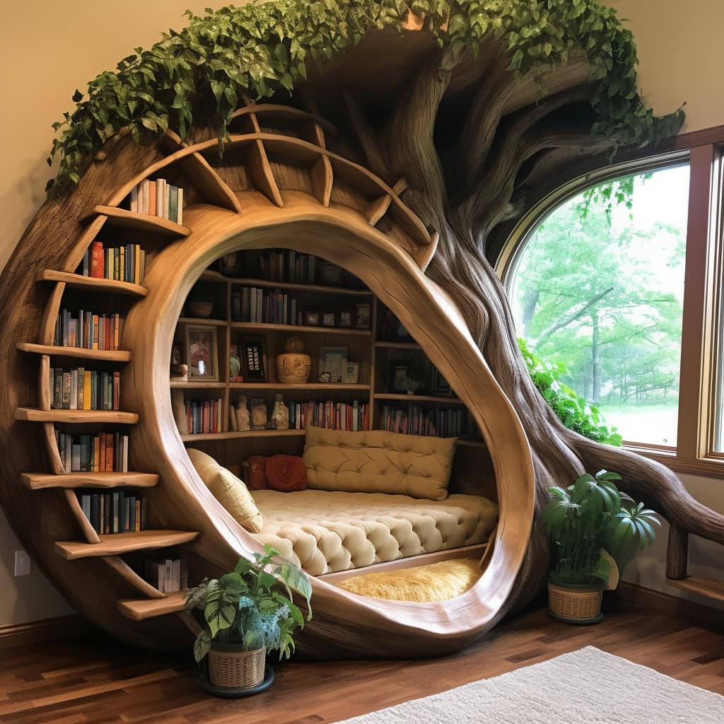 Incorporating Tree Bookshelves into Home Decor