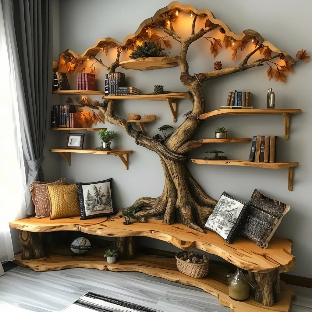 Handmade Wooden Tree Bookshelf Creations