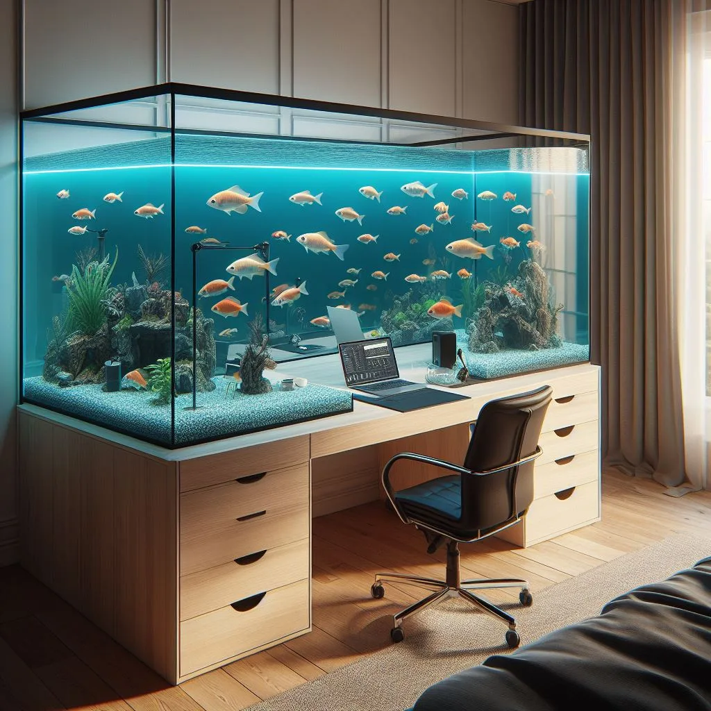 Multi-Level Stacked Aquariums