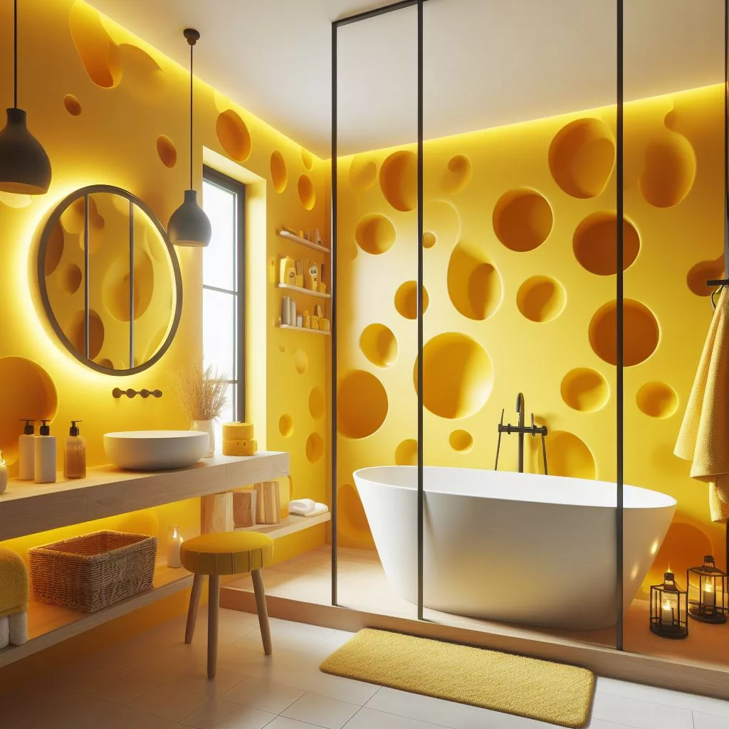 Creating a Cheese-Shaped Bathroom: The Ultimate Expression of Culinary-Inspired Decor 