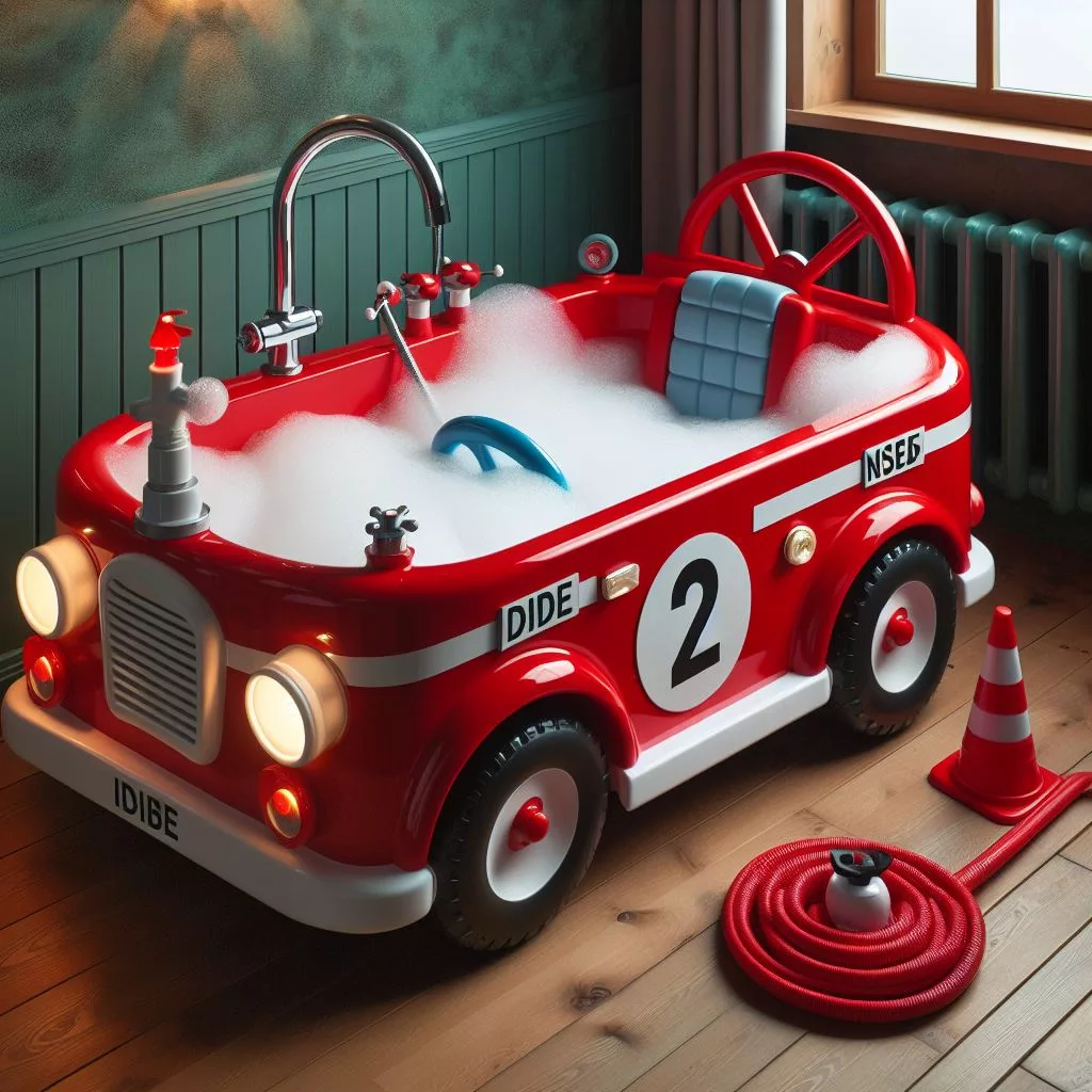 Transform Bath Time into Adventure with a Fire Truck Shaped Bathtub