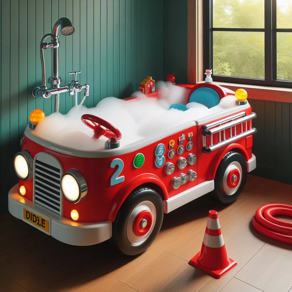 Safety First: Fire Truck Shaped Bathtubs with Built-in Safety Features