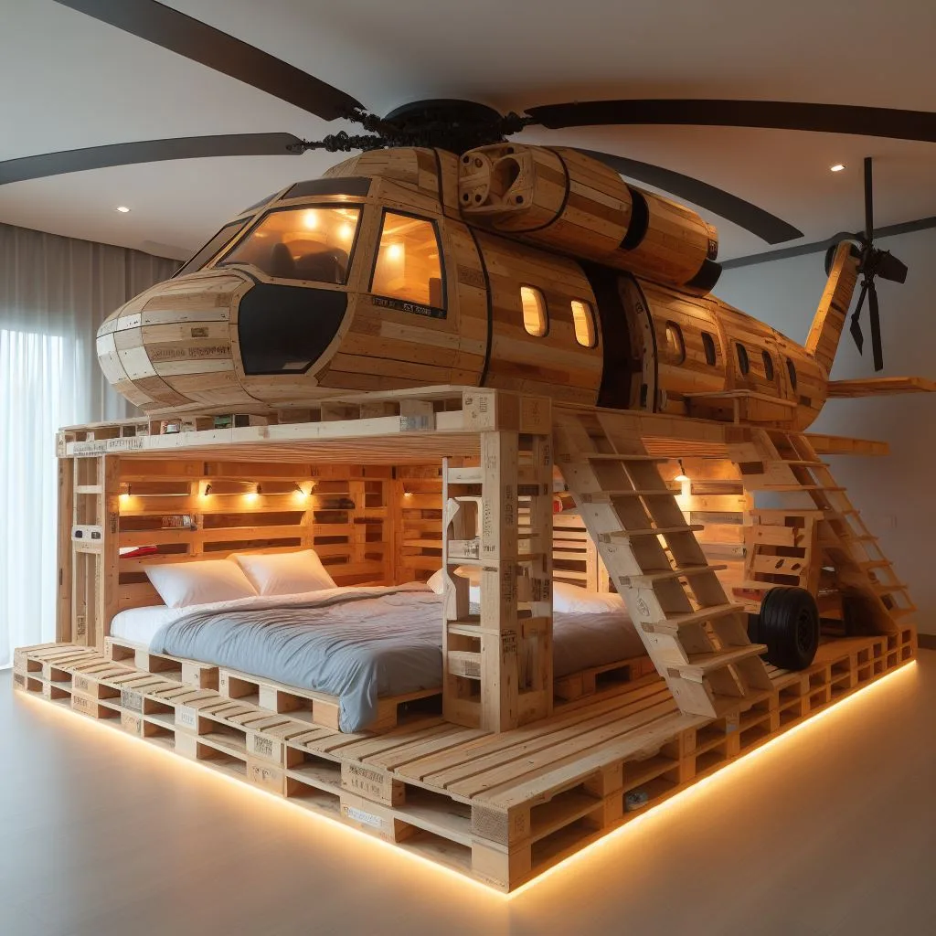 Helicopter Pallet Bunk Bed: Design, Build, and Inspire