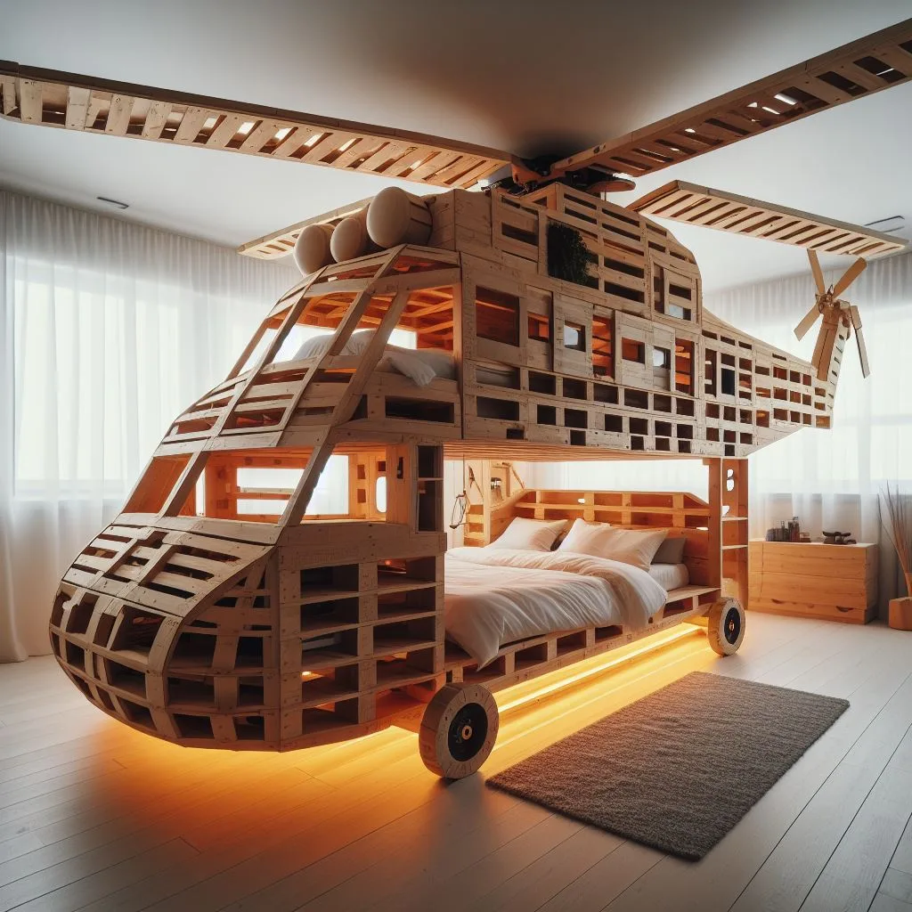 Reasons to Choose a Helicopter Inspired Pallet Wood Bunk Bed