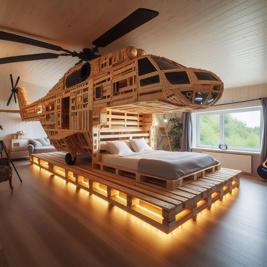 Elevating Bedroom Coziness with Helicopter Inspired Design