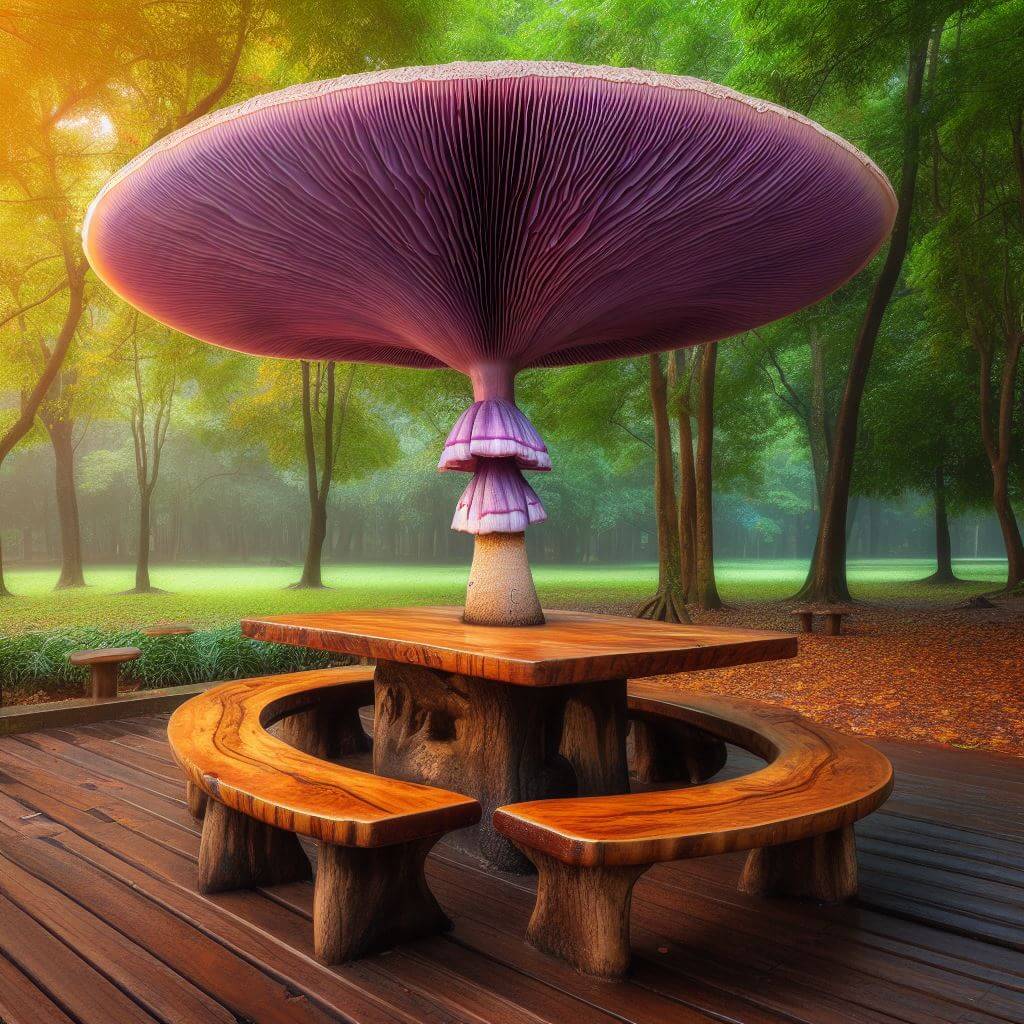 Mushroom Tables as Plant Stands