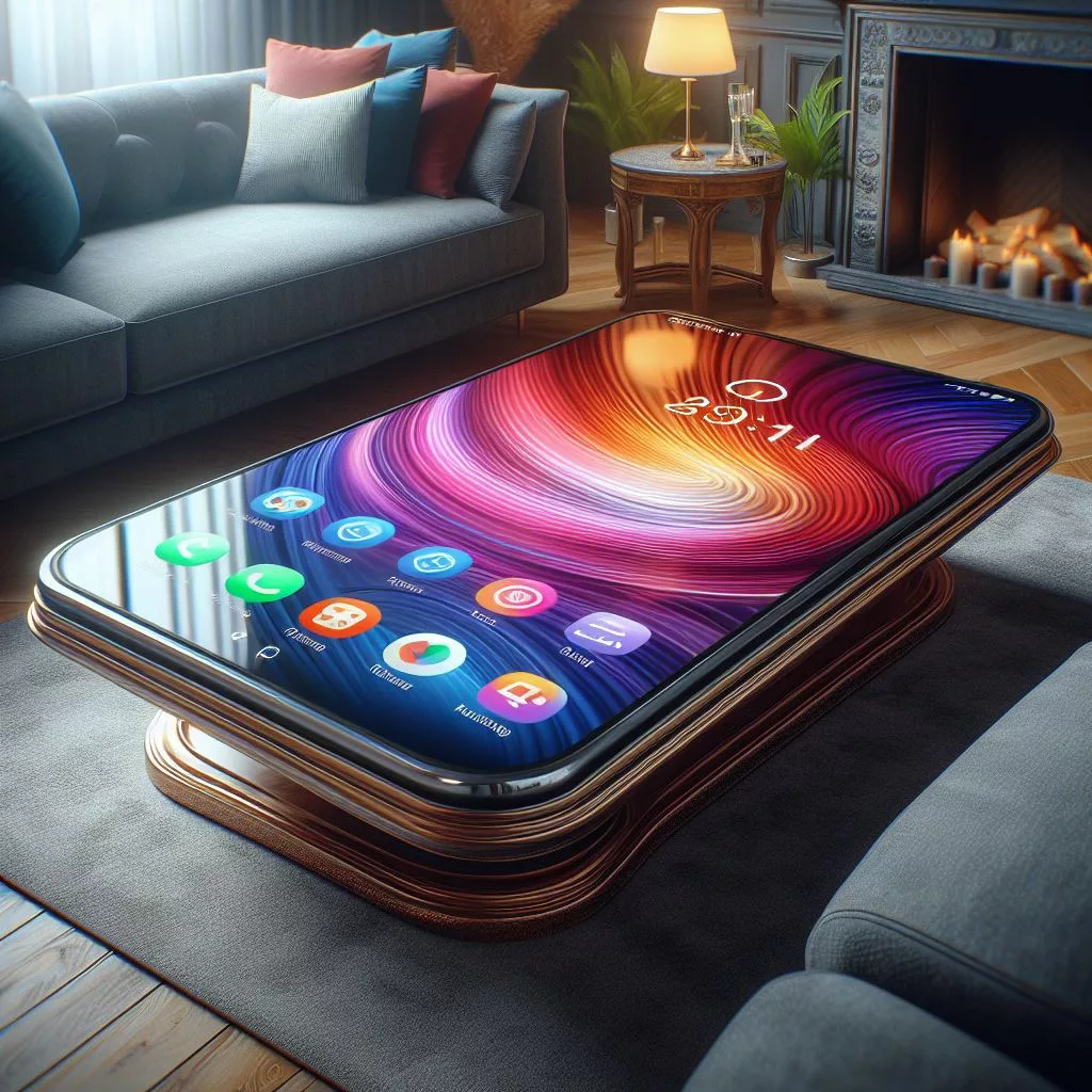 Transform Your Living Space with a Smartphone-Shaped Coffee Table