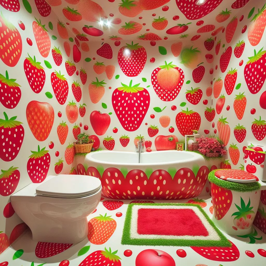 Sweet Escape: The Therapeutic Benefits of a Strawberry Style Bathroom