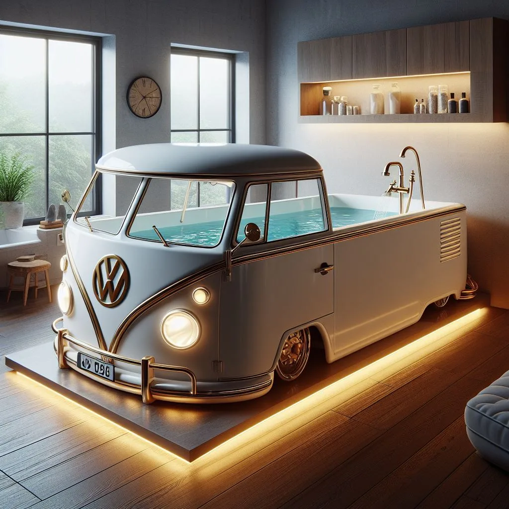 Volkswagen Bus Shaped Bathtub: Transform Your Patio!