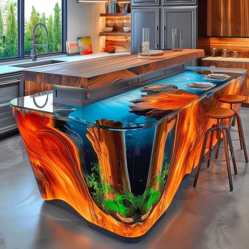 Wood and Epoxy Kitchen: Creative Design Ideas