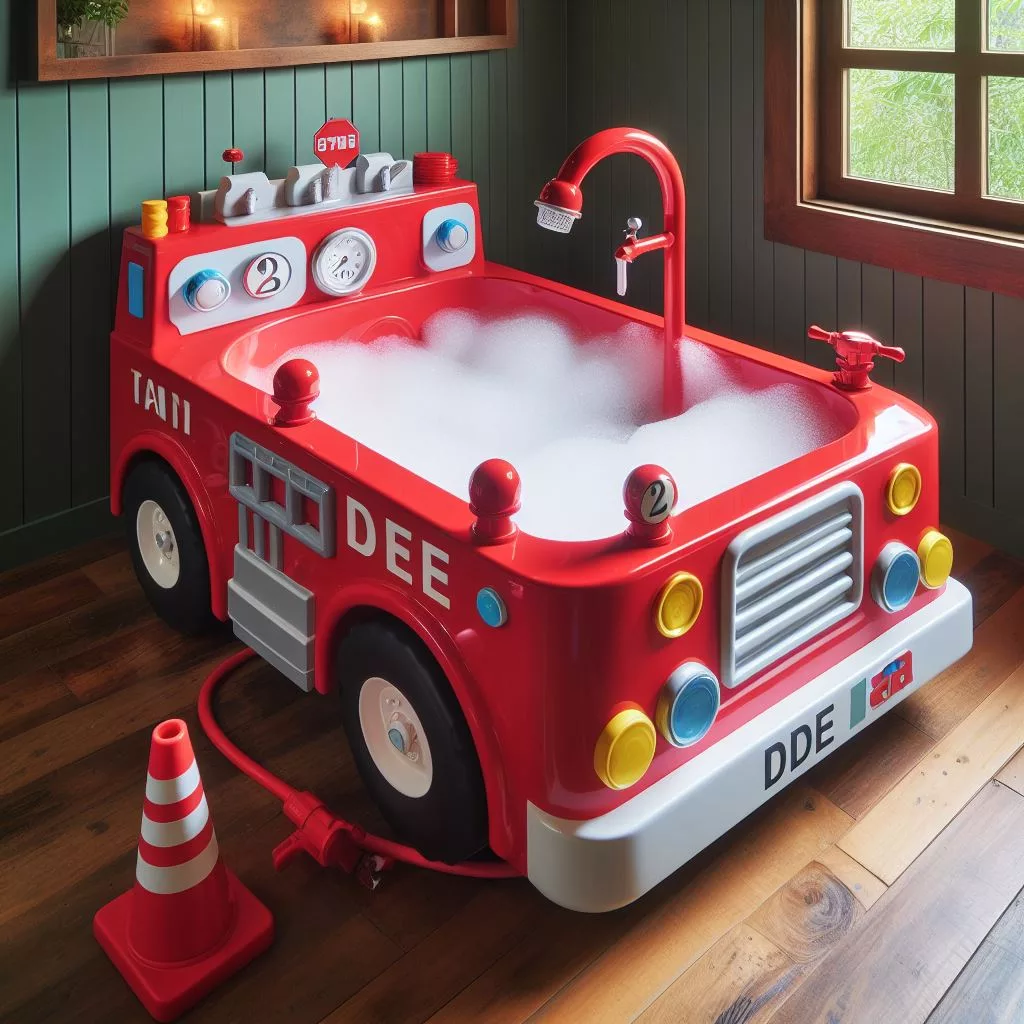 Fire Truck Fun for Kids: A Fire Truck Shaped Bathtub