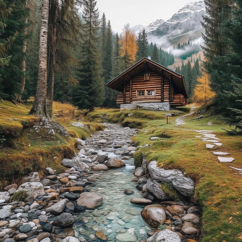 Constructing a Forest Log Cabin