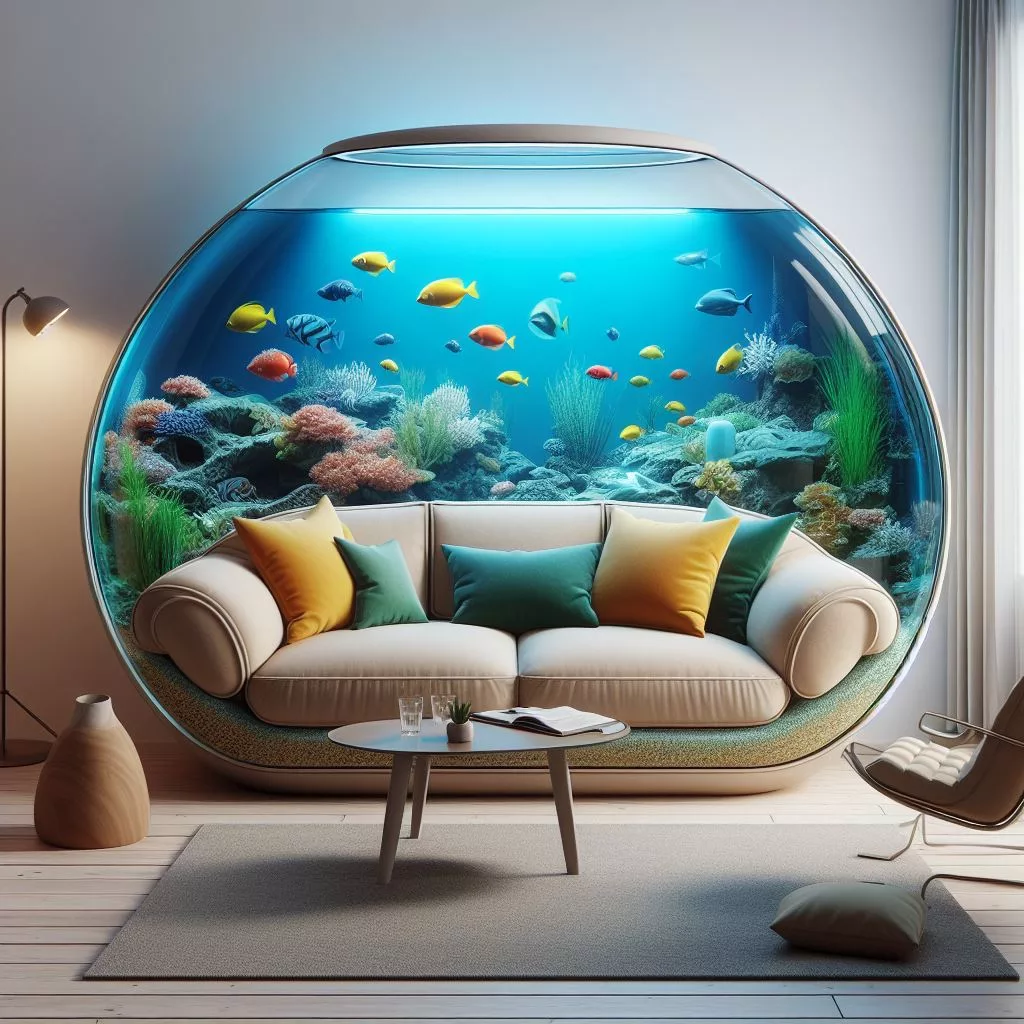 Unveiling the Enchanting Fusion of Aquatic Beauty and Home Decor: The Aquarium-Inspired Sofa