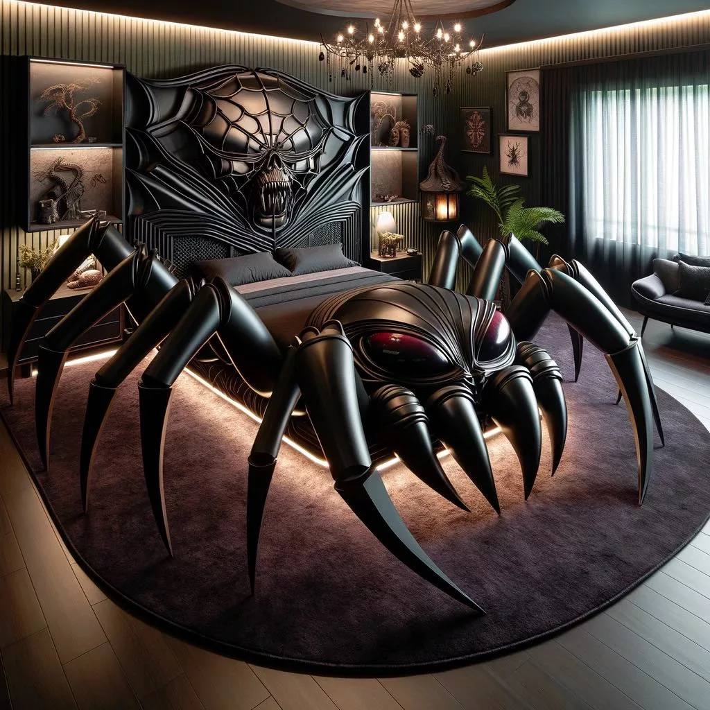 Creating a Dark and Atmospheric Bedroom with Arachnid Influences