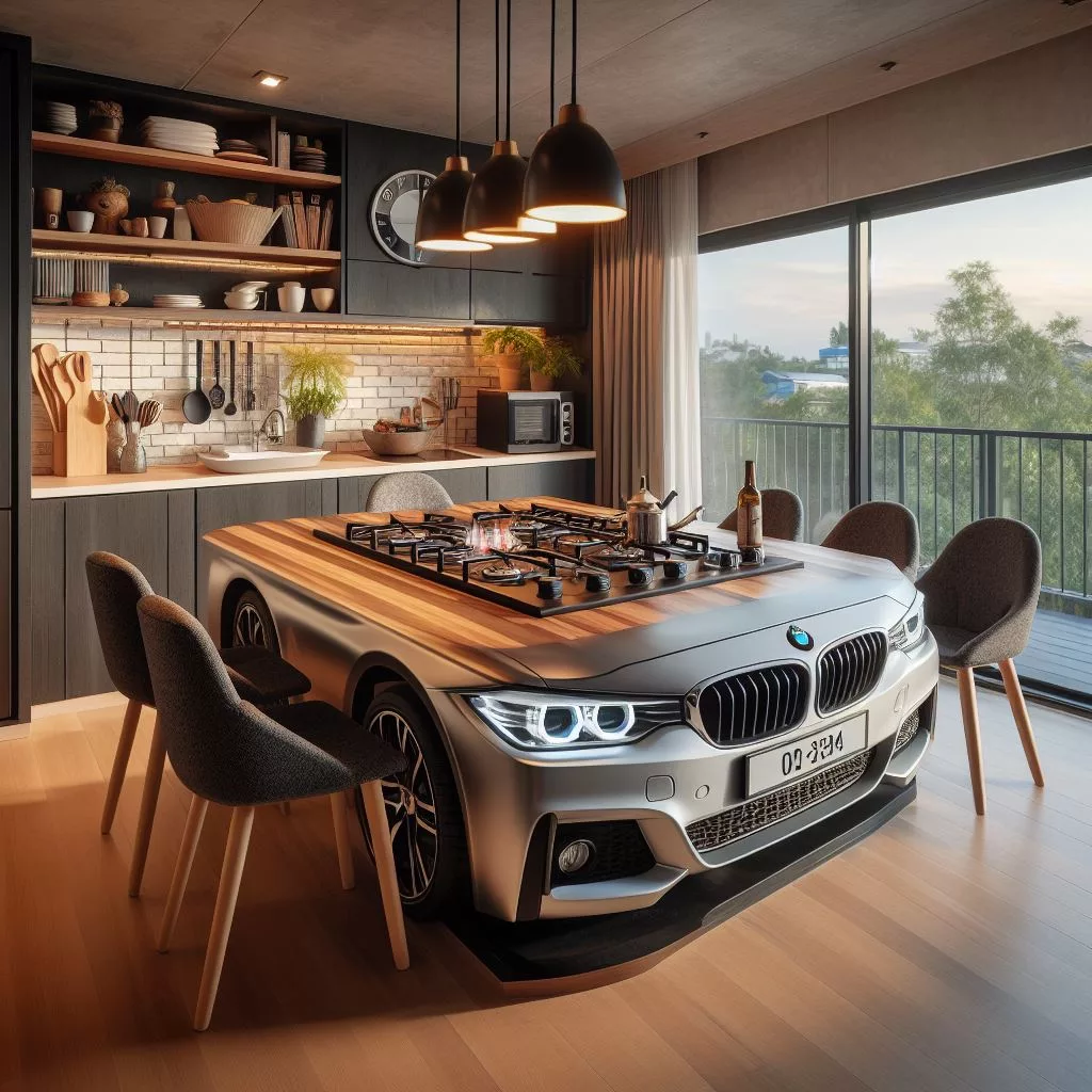 7. Dining with Precision: The Engineering Marvel of BMW-Shaped Tables