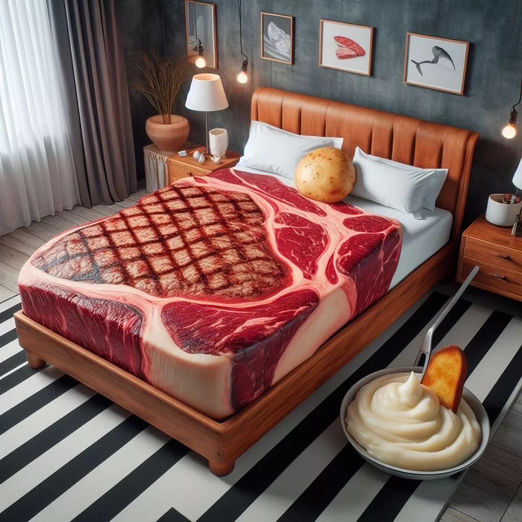 Tender and Juicy: The Comfort of a Steak-Themed Bed 