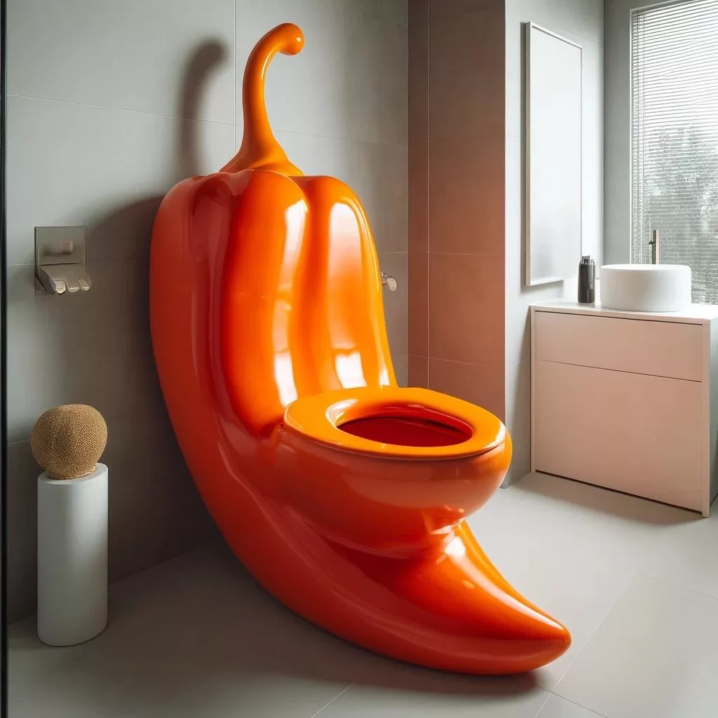 1. Unveiling the Chili Pepper-Shaped Toilet: A Unique Restroom Renovation