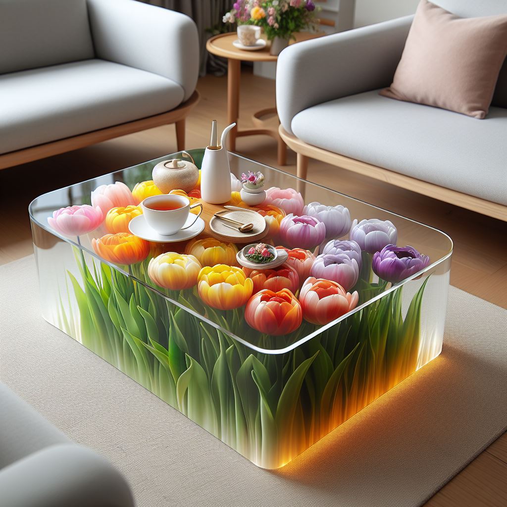 Transforming Flowers into Enduring Art: Epoxy-Floral Coffee Tables