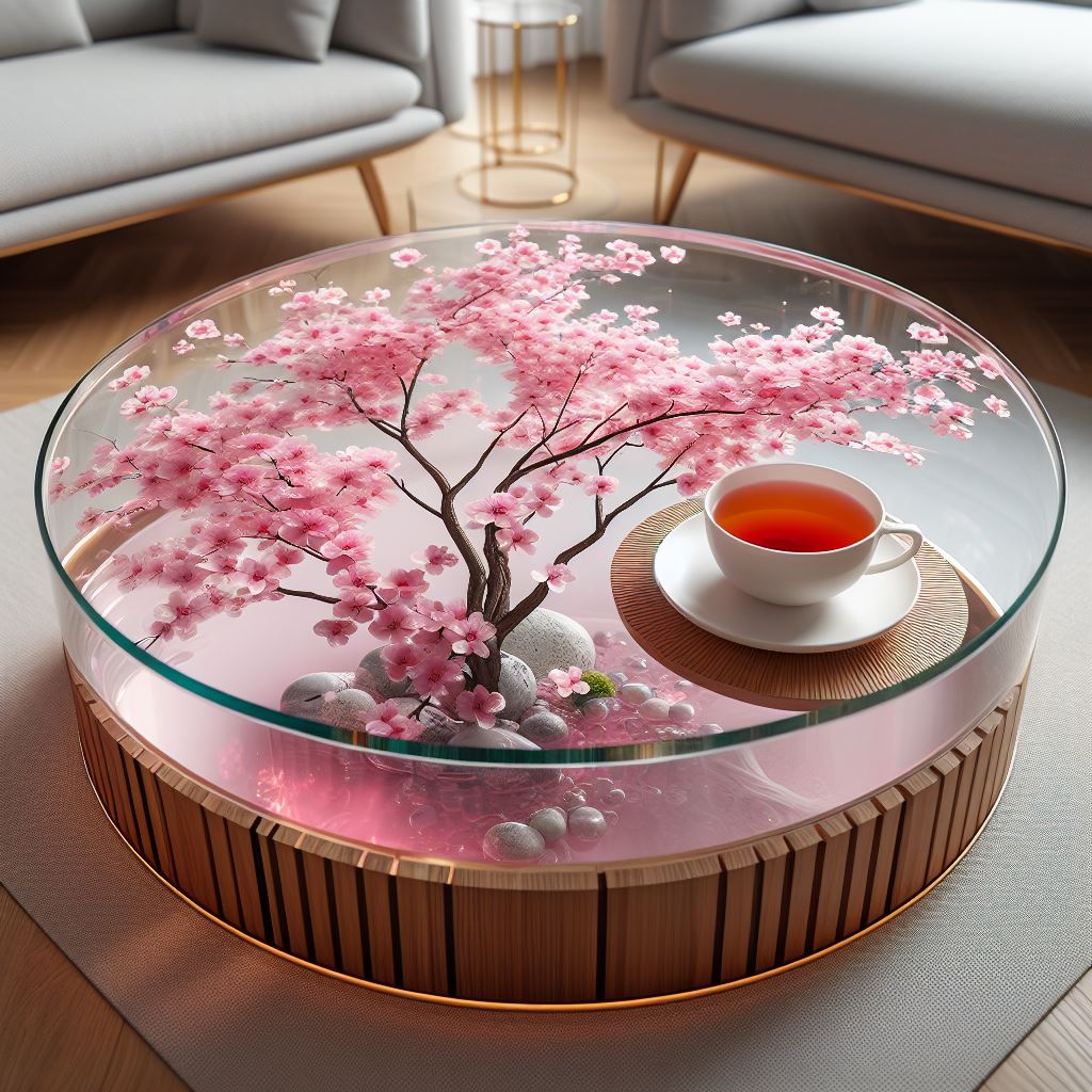 Floral Fantasia: Epoxy Coffee Tables as a Canvas for Nature's Art