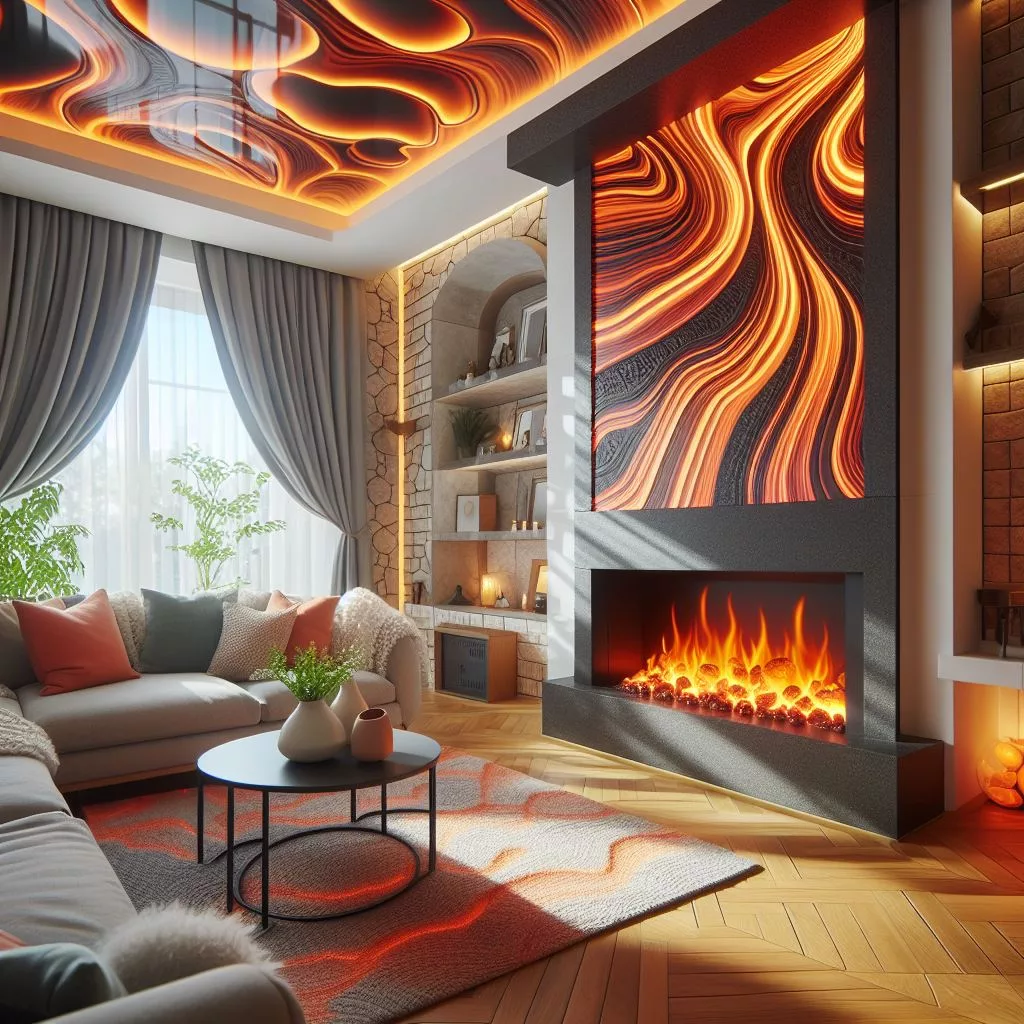 Lava-licious Living: Creating a Fiery Focal Point with a Lava-Inspired Fireplace 