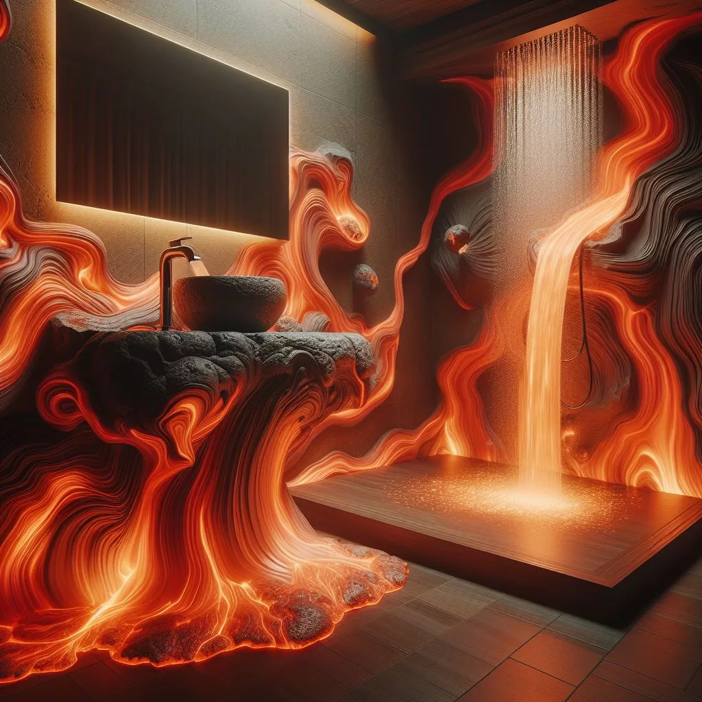 From Ash to Aesthetics: DIY Lava-Inspired Bathroom Projects