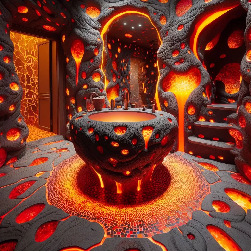 Scorching Sanctuary: A Guide to Lava-Themed Bathroom Decor