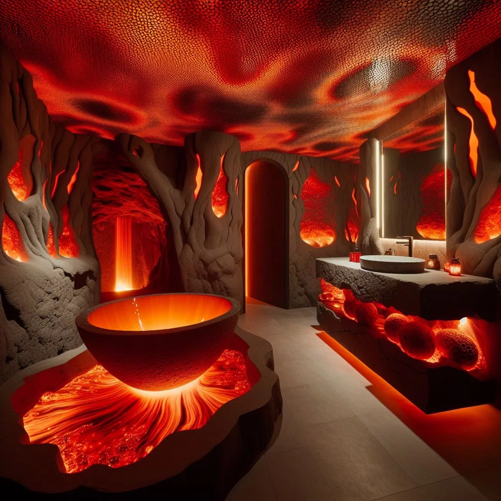 From Ash to Aesthetics: DIY Lava-Inspired Bathroom Projects