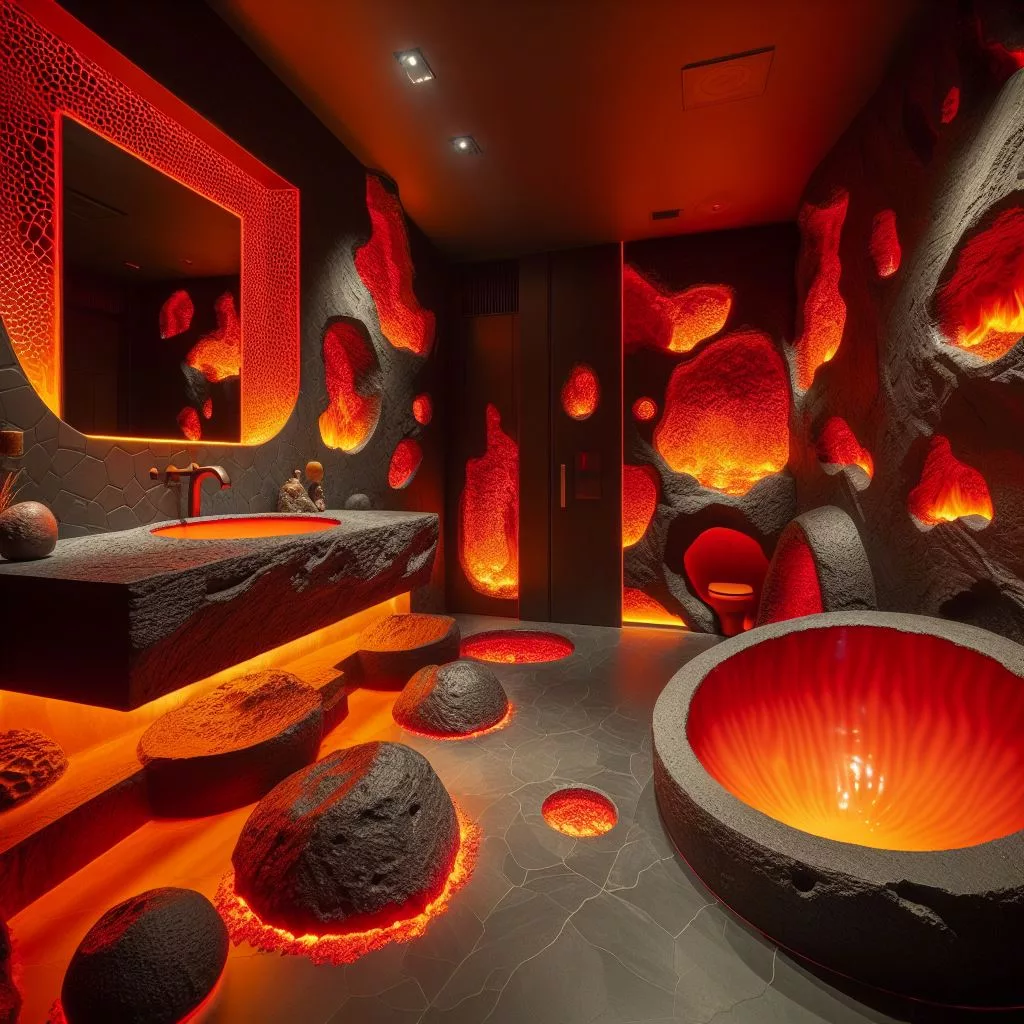 Fire and Water: Balancing Lava Elements in Bathroom Design