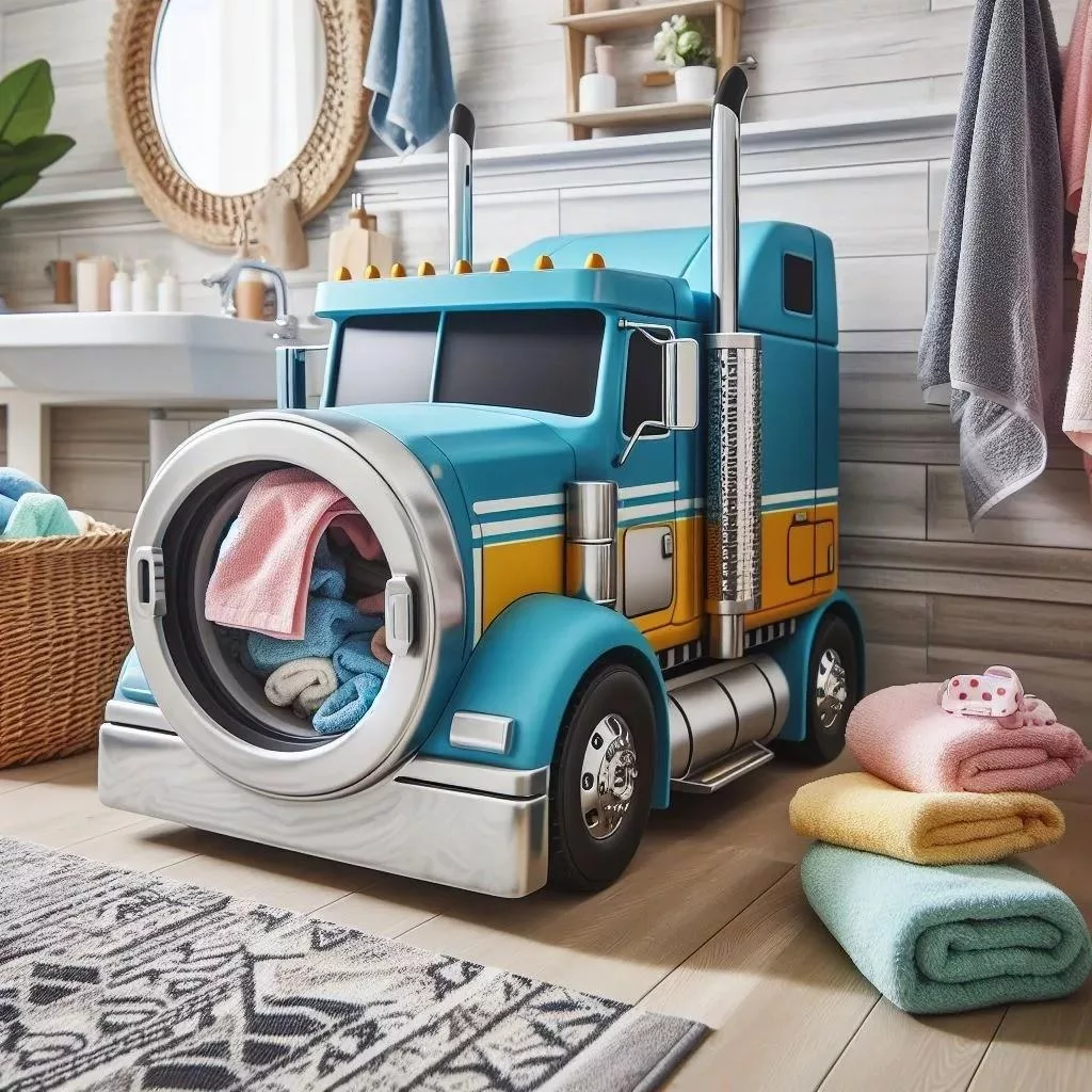 The Ultimate Laundry Solution: Semi-Truck-Inspired Washing Machines