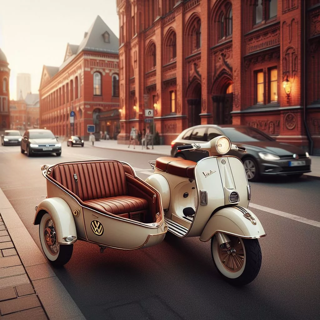 Explore the Fusion of Two Iconic Brands: The Sidecar VW-Designed Scooter