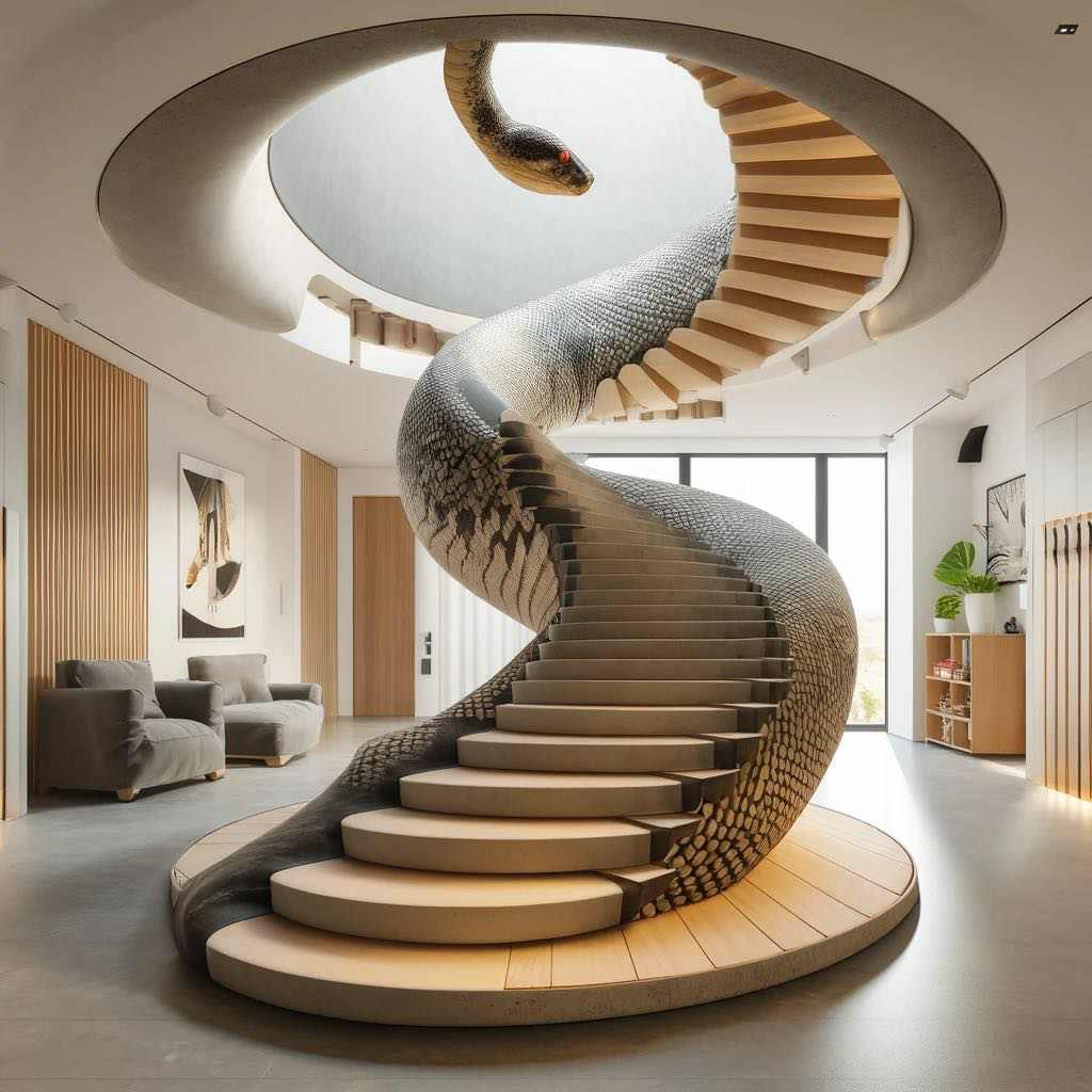 Coiling Structures: The Engineering Prowess Behind Snake-Shaped Staircases