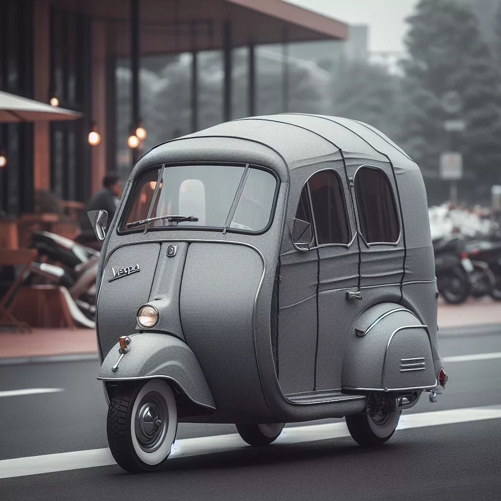 Urban Agility: Three-Wheel Vespas in the City