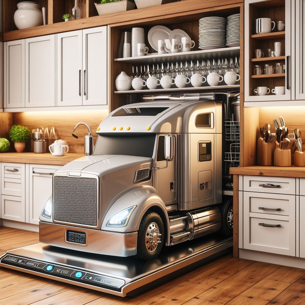 Truck-Inspired Dishwasher: Enhance Kitchen Decor