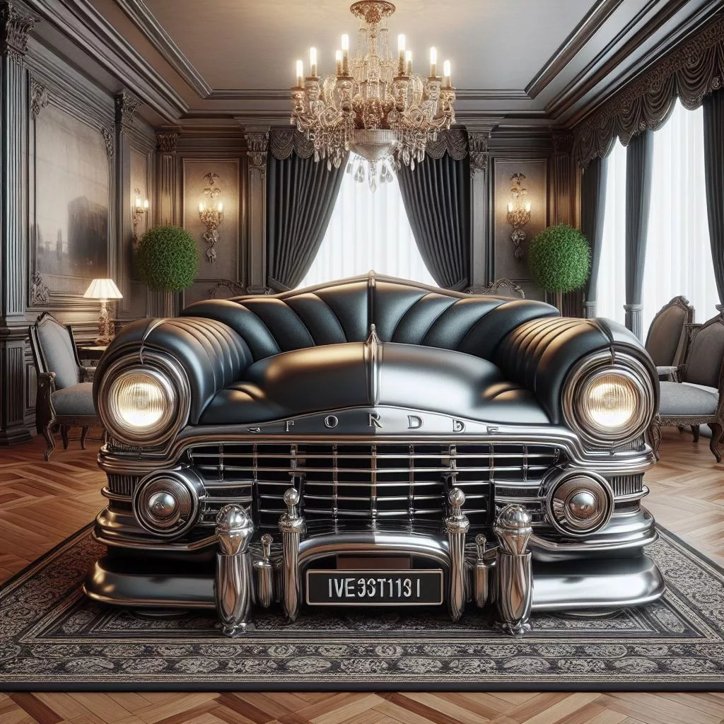 Automotive Elegance for Your Living Room: The Vintage Ford-Inspired Sofa