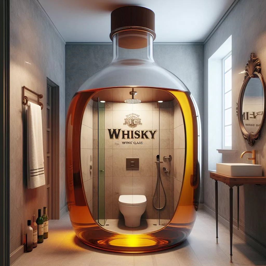 Elevate Your Bathroom Experience with a Whisky Wine Bottle-Shaped Design