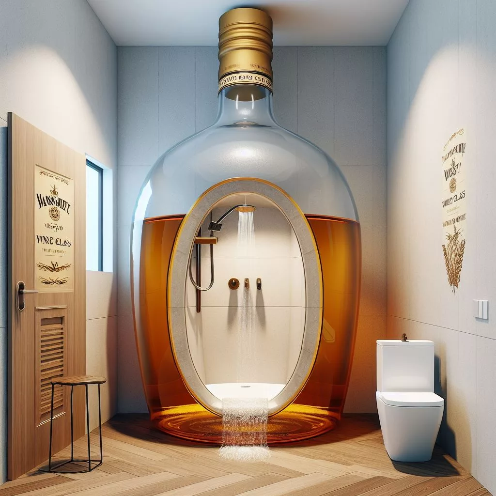 Step into Your Masterpiece: The Allure of a Whisky Wine Bottle-Shaped Bathroom