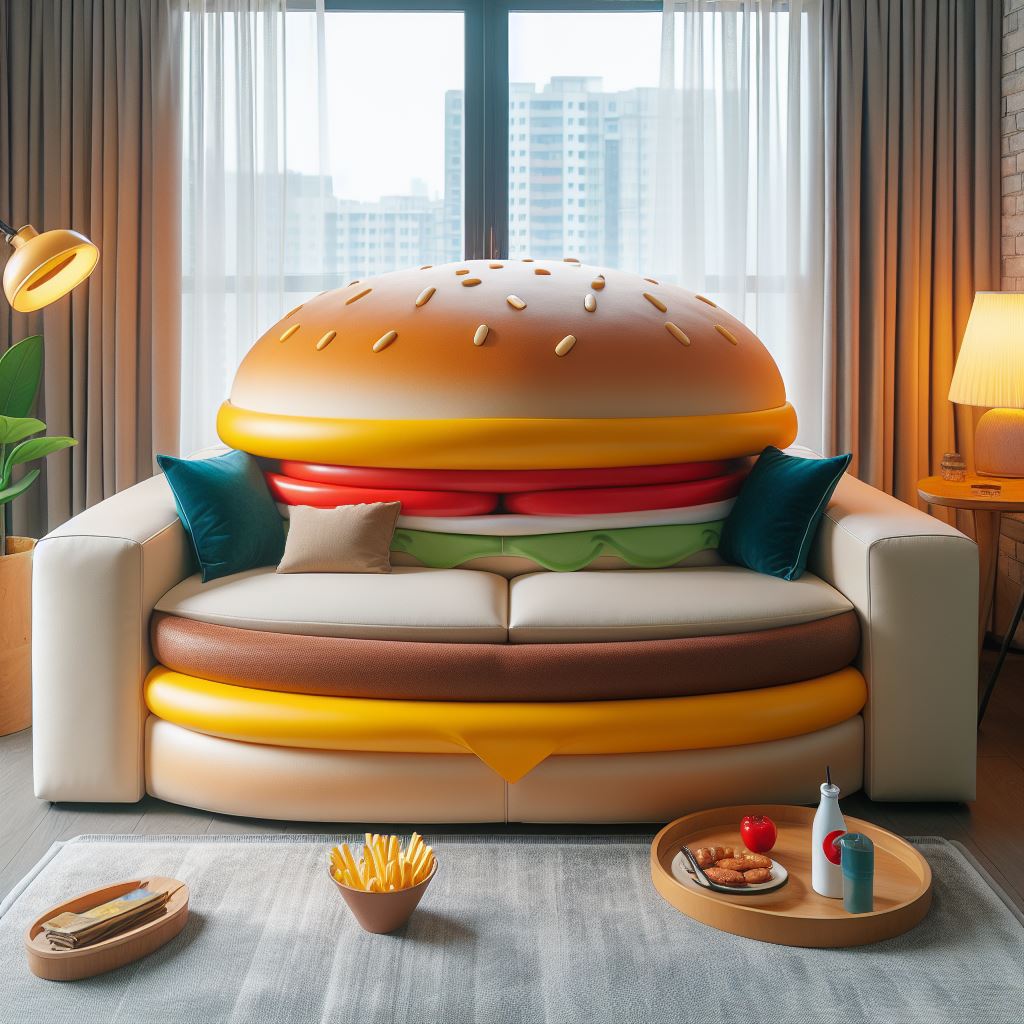 Hamburger Couch in the Spotlight