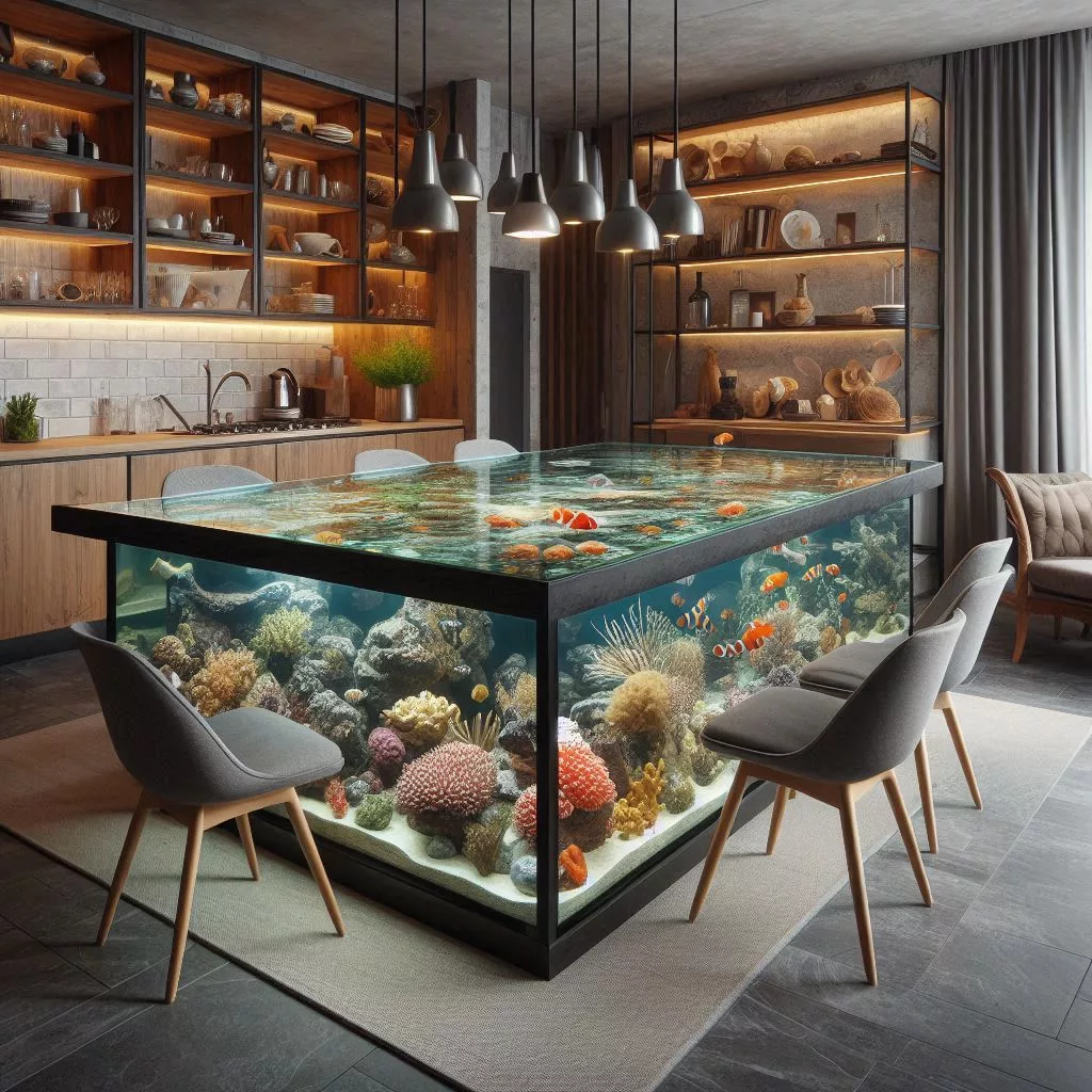 Unique Designs for Aquarium Dining Tables to Enhance Your Home Décor