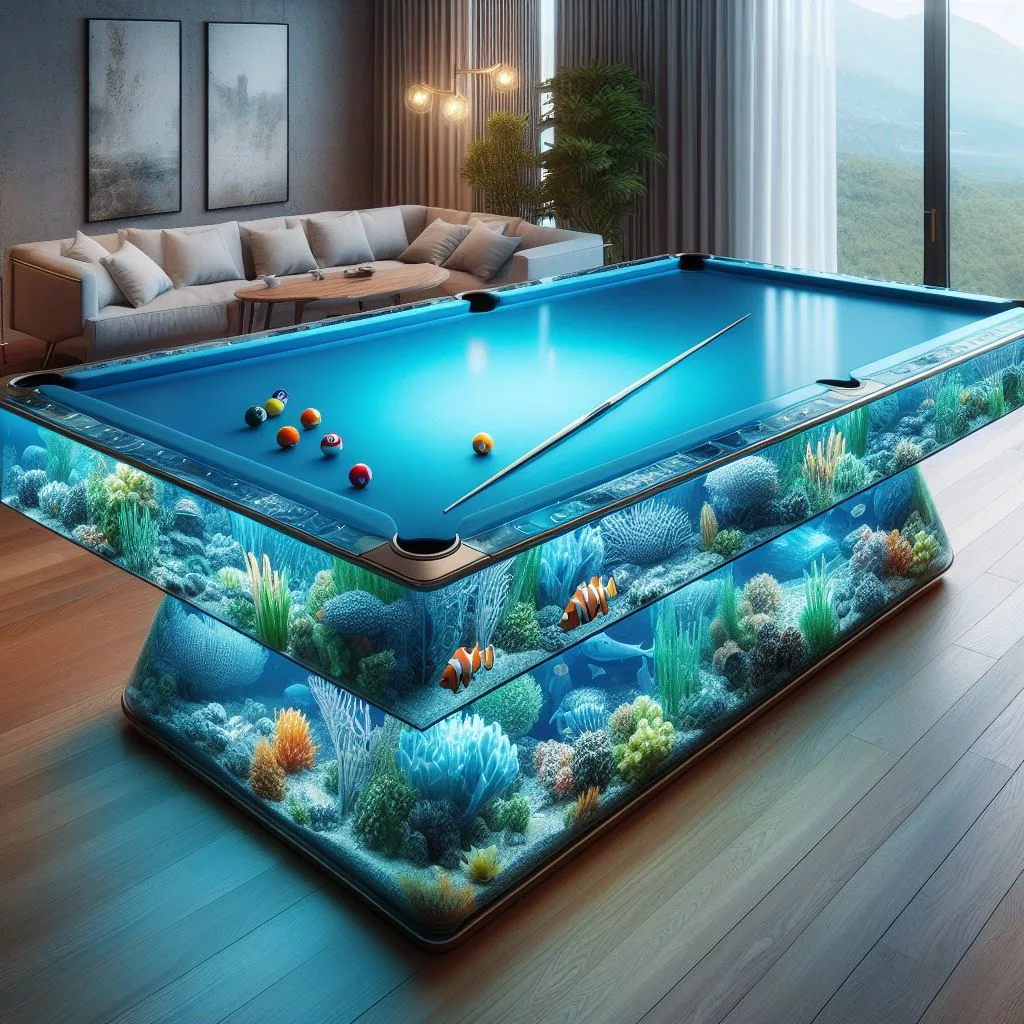 A Deep Dive into Delight: Exploring the Features of an Aquarium-Inspired Pool Table