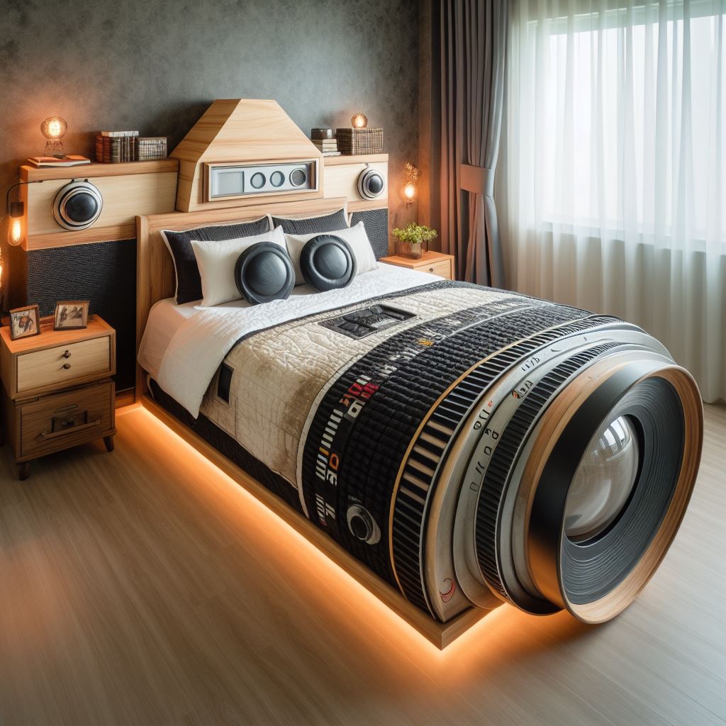 A Camera-Shaped Bed: Where Dreams and Photography Collide