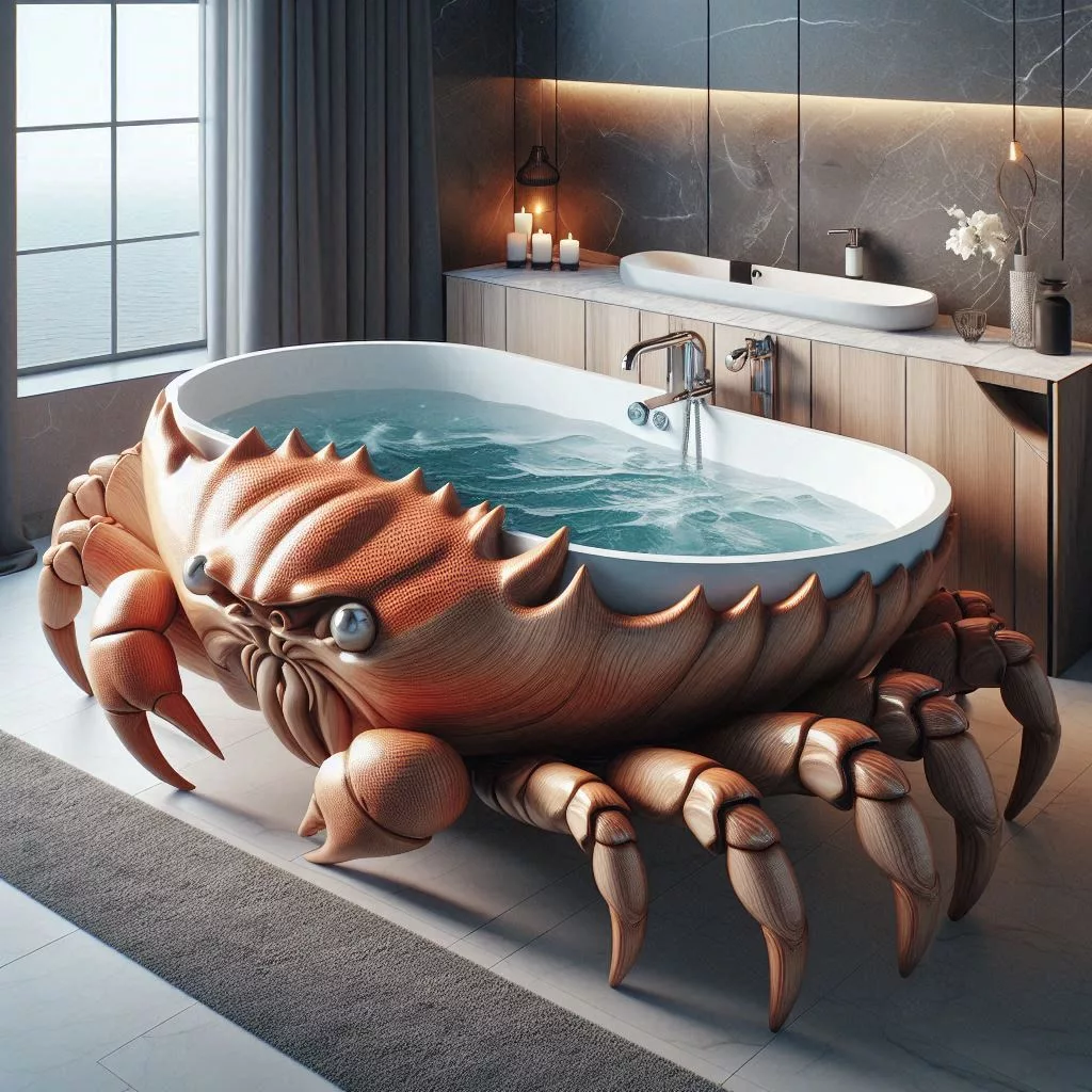 Crab-Shaped Bathtubs: Embracing the Curves of Nature for Ultimate Relaxation