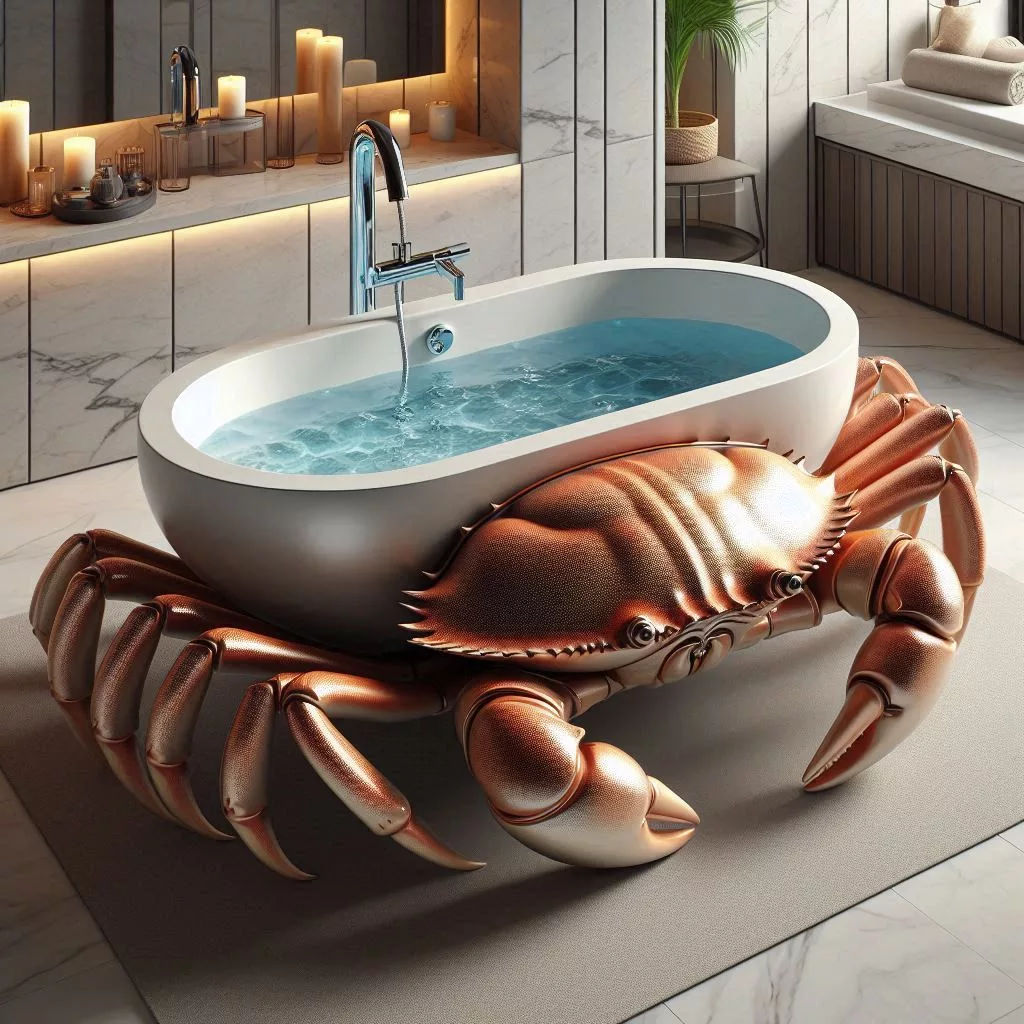 Transform Your Bathroom with a Crab-Shaped Bathtub: A Statement in Style and Functionality