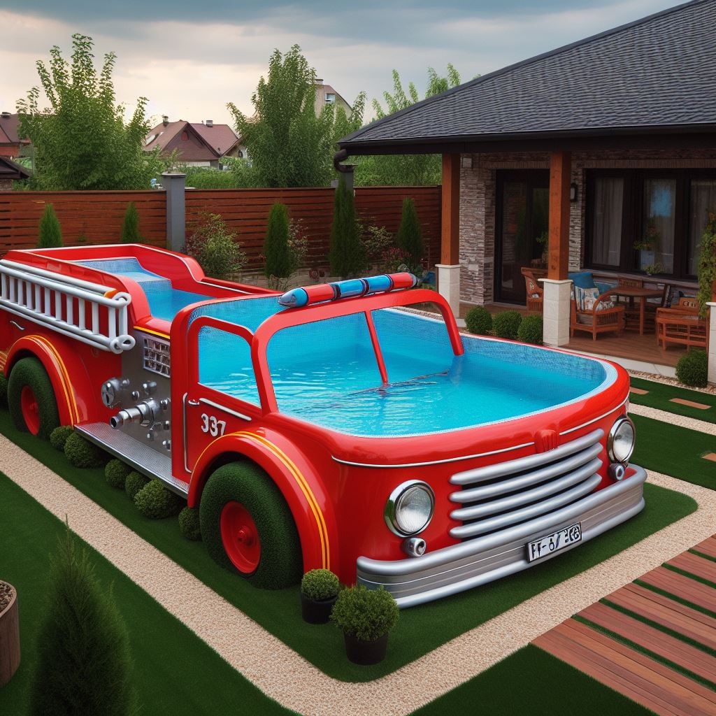 What are the benefits of choosing a firetruck pool over traditional pools?