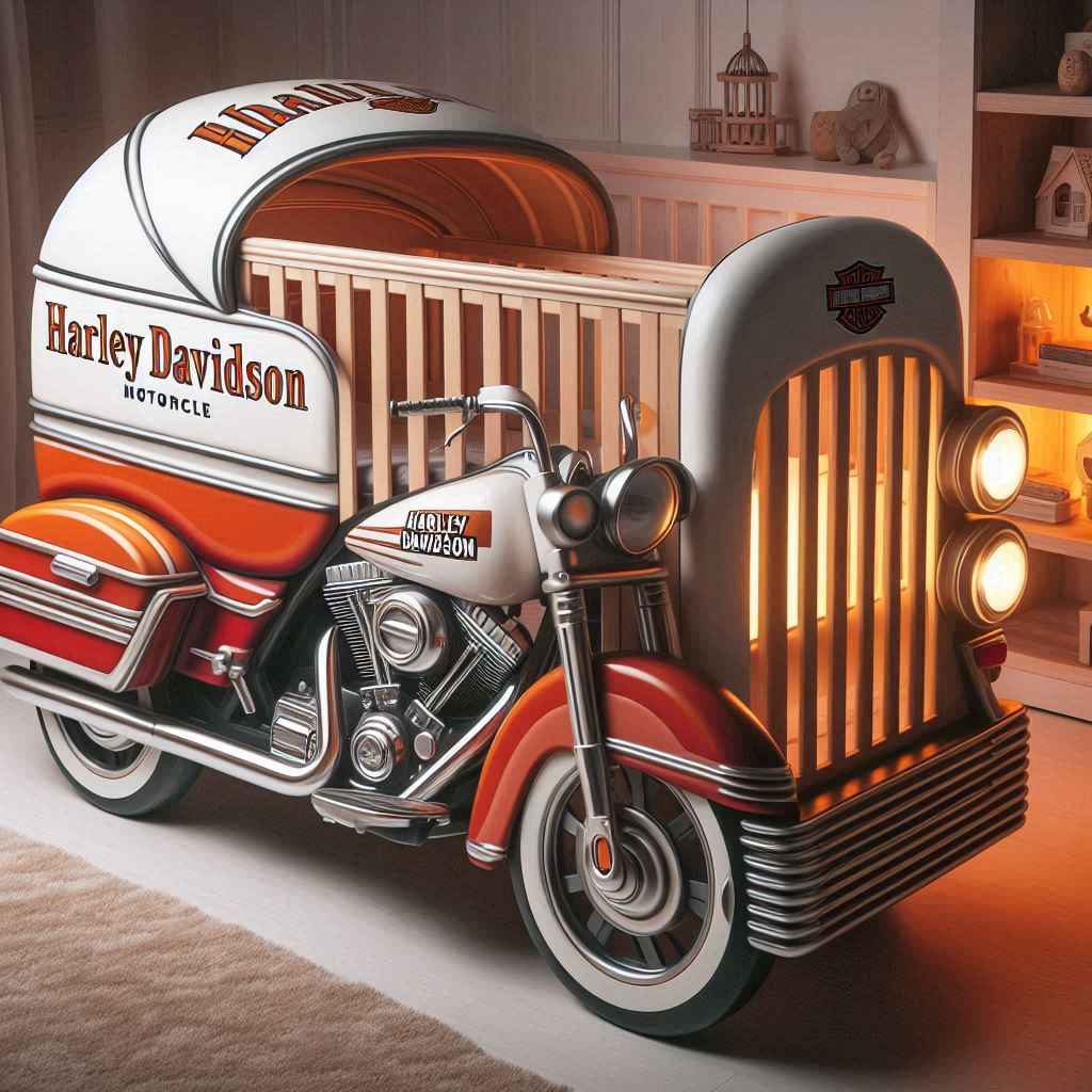 Unique Features of a Harley Davidson Inspired Baby Crib