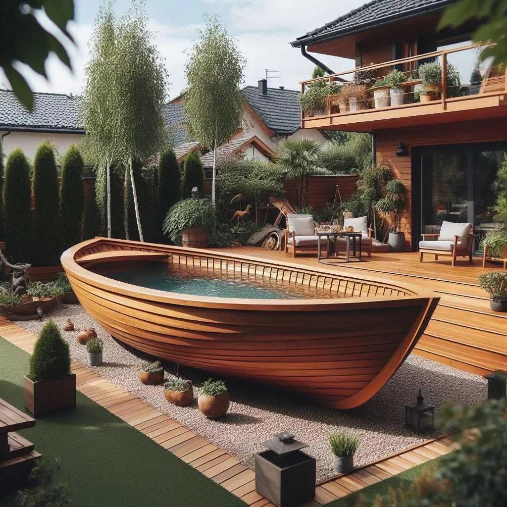 Maximizing Space with a Longboat Shaped Pool Design