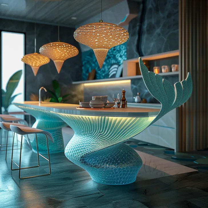 Transforming Your Kitchen with Enchanting Elegance: The Mermaid-Inspired Kitchen Island Guide